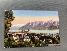 Alte Ansichtskarte von Lausanne, unbeschrieben,