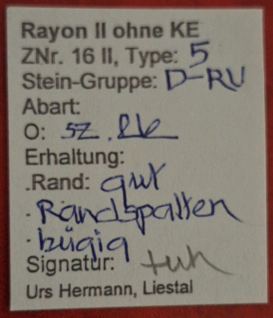 Tutti i francobolli: Rayon 16II Typ 5 D - RU mit Befund – Usato da Balgach venduto da SIMEON27 2