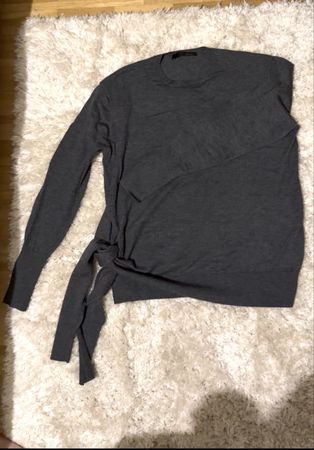 Damen Pullover dunkelgrau mit BindedetailGr. S – warm & styl