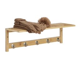 Neu: Garderobenleiste Bambus mit Ablage und Haken