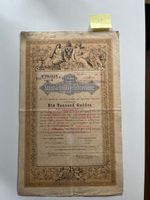 3 alte Zertifikate Staatschulden 1000 Gulden Zürich 1868