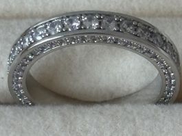 Luxus Elegante Gr: 18/8 Memoire Ring  Farbe Silber Zirkonia