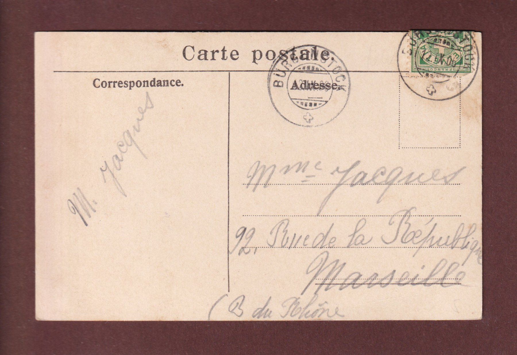 Cartoline postali: BÜRGENSTOCK - Blick auf Luzern - 1906 – Usato da Pully venduto da nicecards-shop 1