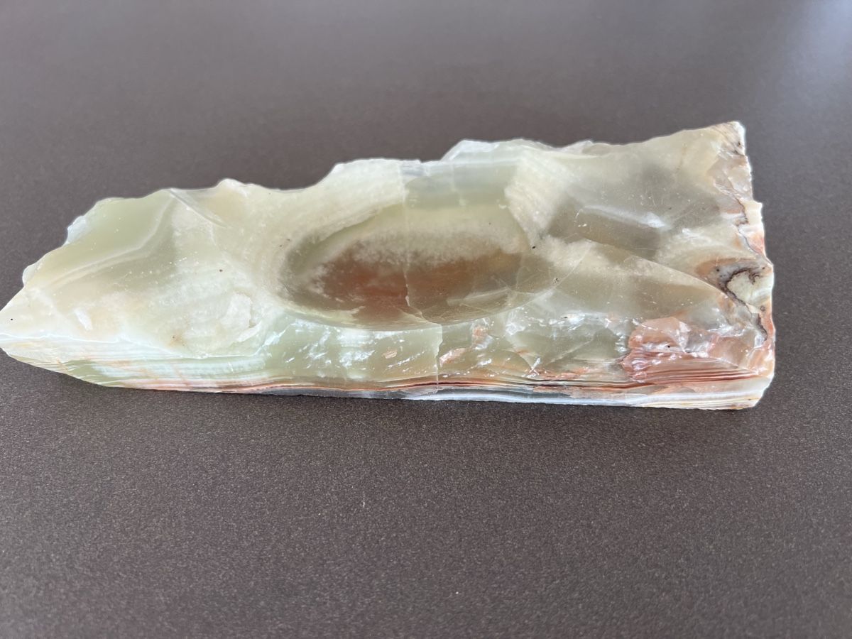 Aschenbecher: Aschenbecher aus Marmor Onyx, Unikat – Gebraucht aus Wolfwil von Poulet60 2