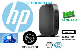 HP t530 Thin Client 16GB RAM, 512GB SSD Win11 Pro silent