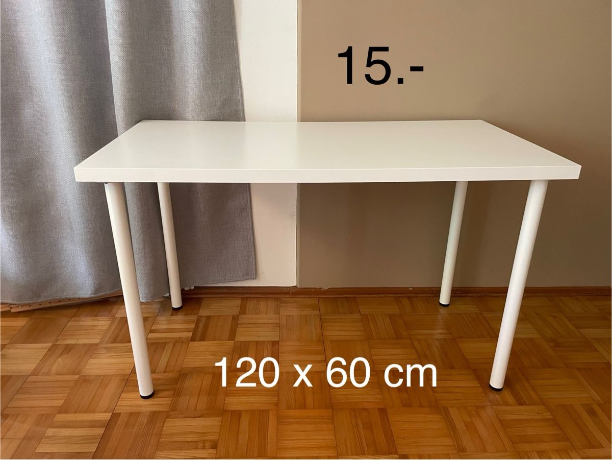 Ikea Schreibtische: Bureau (table) blanc – Gebraucht aus Sonceboz-Sombeval von sabrina27