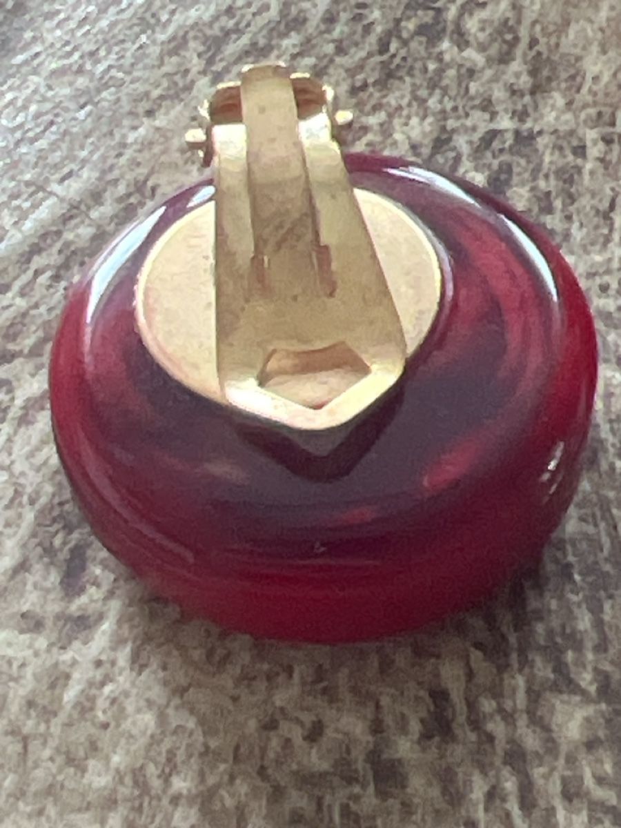 Orecchini pendenti & Orecchini a lobo: Vintage Clipohrringe, rot-goldfarben – Usato da Seon venduto da Sunny-Schmuck78 2