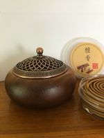 edles Räuchergefäss aus Walnussholz + 20x Sandelholz