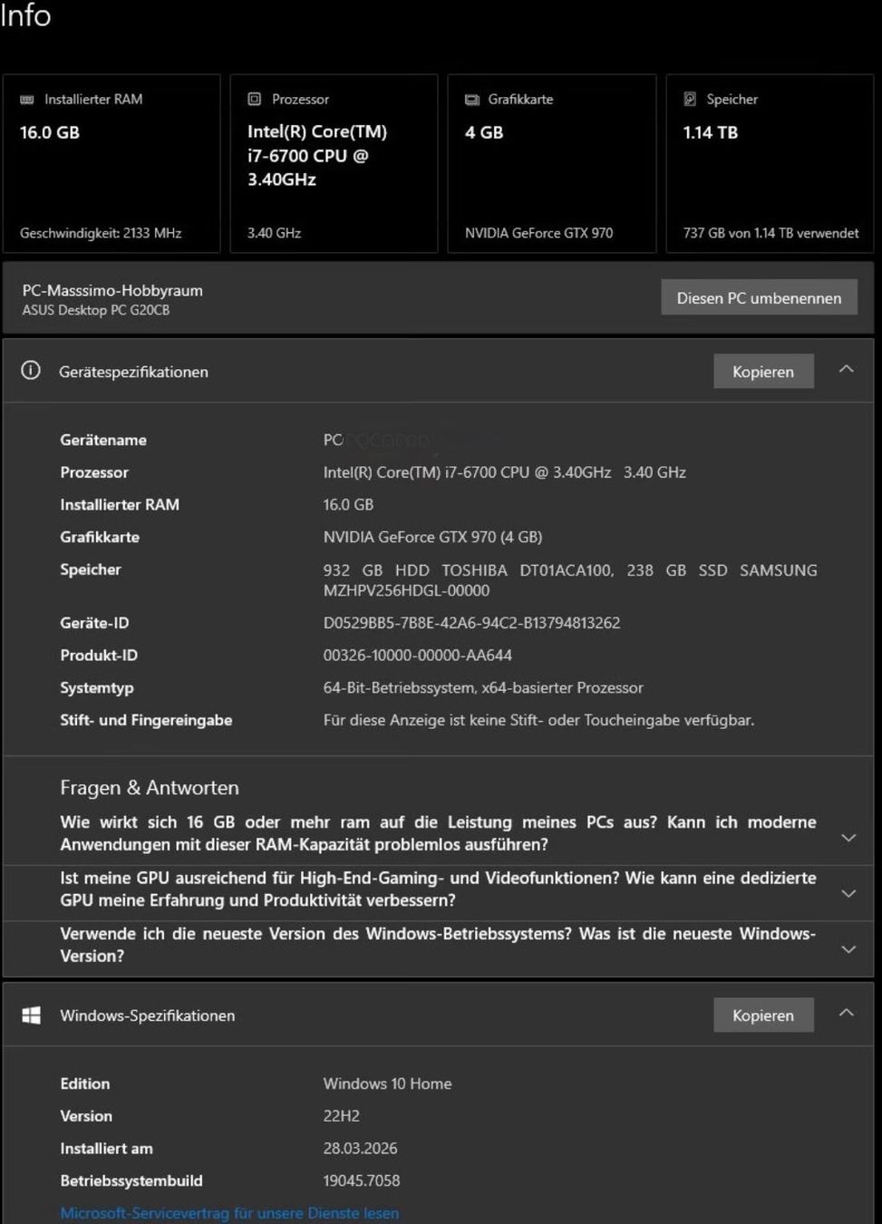 Asus PC: Asus ROG G20 Gaming PC Intel i7, NVIDIA GeForce GTX 970 – Usato da Küssnacht am Rigi venduto da Bionicmax 5