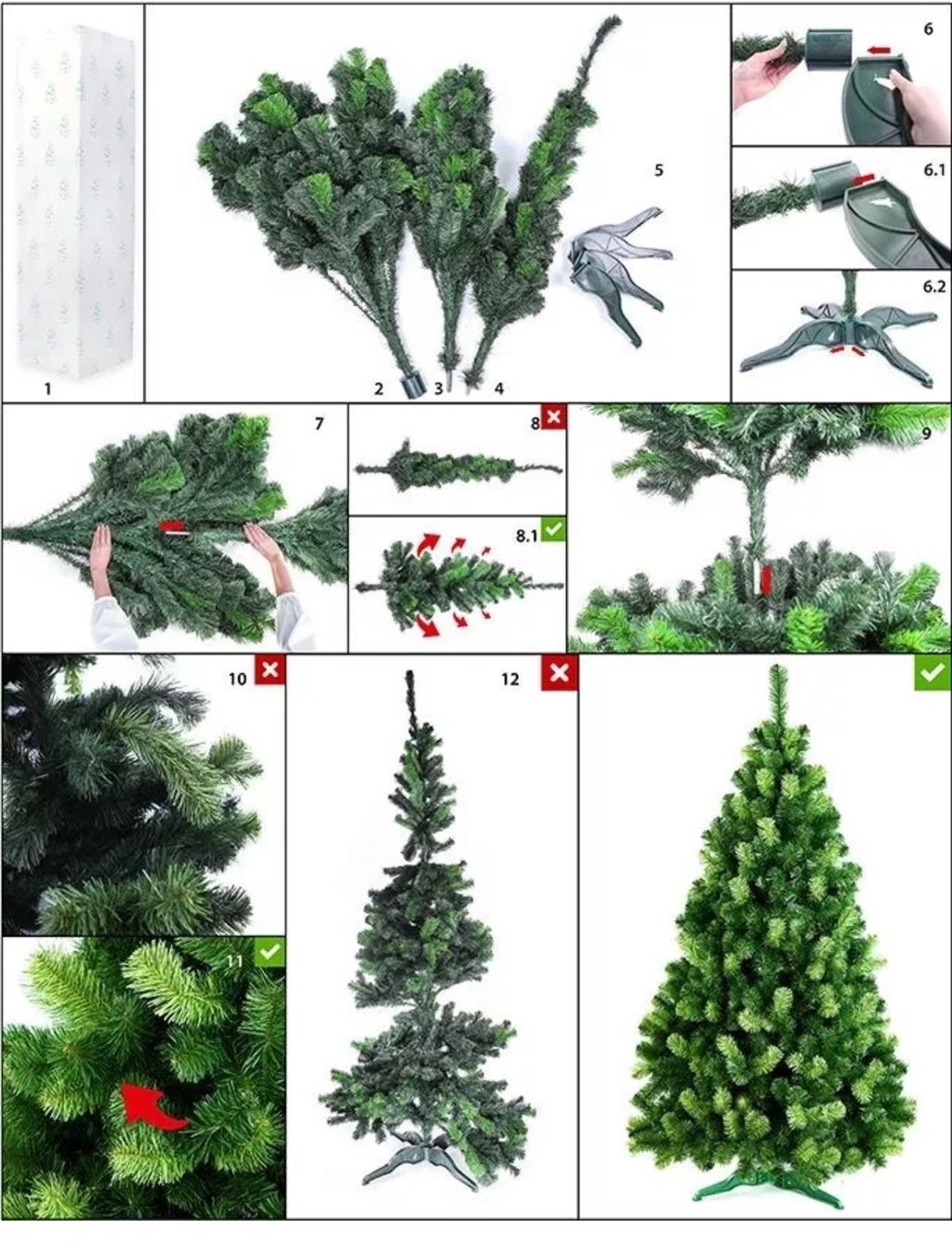 VIVANNO Künstlicher Weihnachtsbaum 150 Cm Premium Fichte - PE Spritzguss Mit Ständer