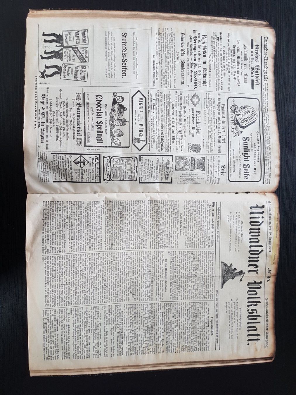 Riviste & Magazine: Komp. Jg. 1903  Nidwaldner Volksblatt – Usato da Neuenkirch venduto da Trouvaillix