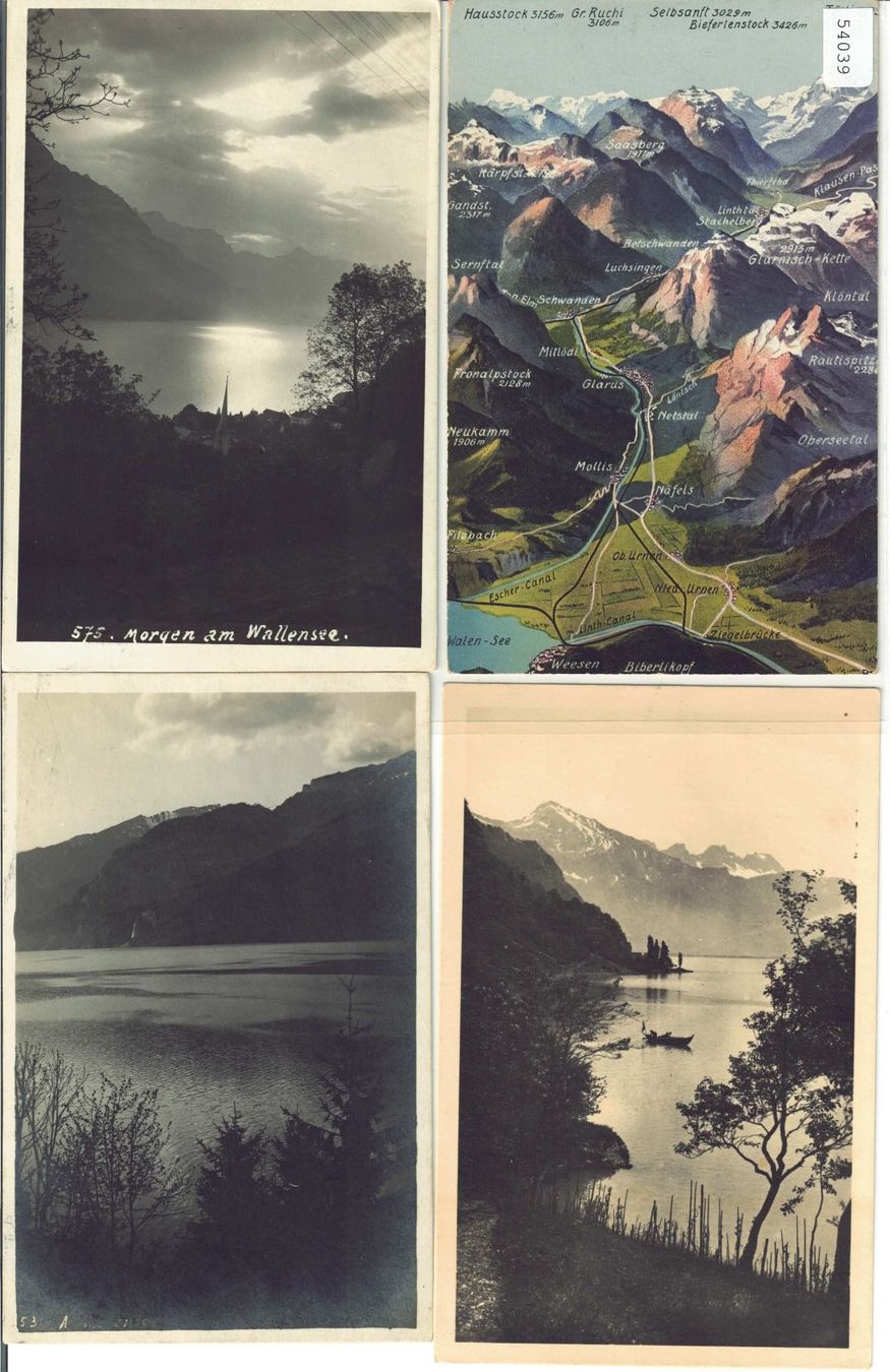 Ansichtskarten: 4 AK - Am Walensee Wallensee – Gebraucht aus Ettingen von Kartenplanet