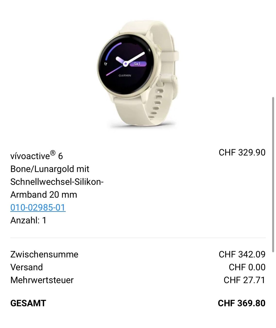 Garmin Smartwatch: Garmin Vivoactive 6 – Gebraucht aus Seewen SO von Tin_Tin05 6