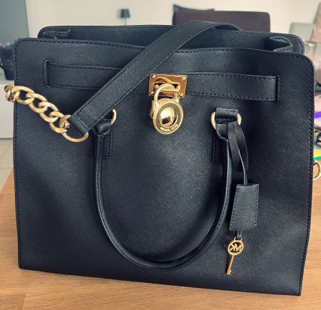 Michael Kors Shopper / Tote Bag – schwarz, Saffiano-Leder, s