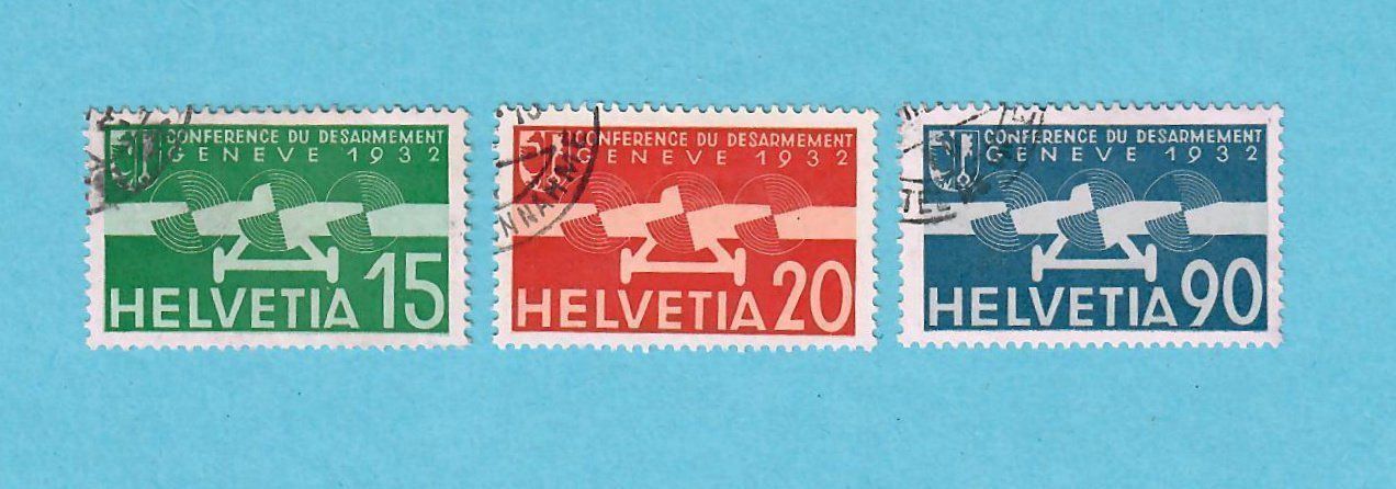 Alle Briefmarken: 1932 Flugpostmarken -Genf Nr.16-18 – Gebraucht aus Bützberg von Die.6.a 1