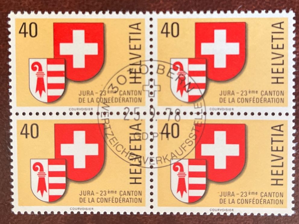 Alle Briefmarken: 1978 Kanton Jura 4erblock ET-Stempel – Neu (gemäss Beschreibung) aus Freidorf TG von ern_7s68