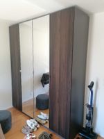 Kleiderschrank Wardrobe Dark Brown with Mirror Doors New