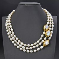 Schön Halskette Perlen Kette Collier Perle Perlenkette Echt