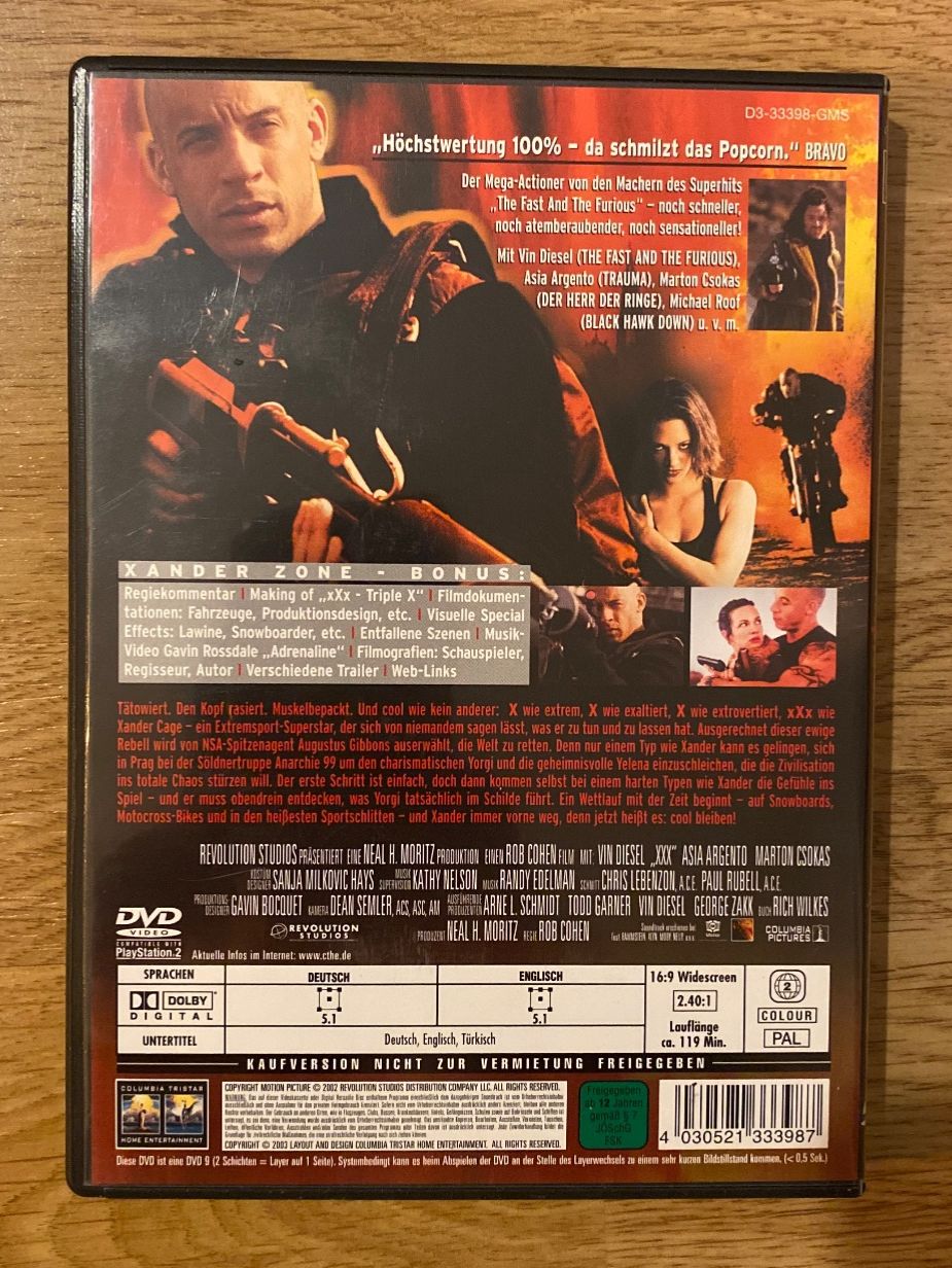 Tutti i DVDs: DVD Triple X mit Vin Diesel – Usato da Rafz venduto da SaintCruz 2