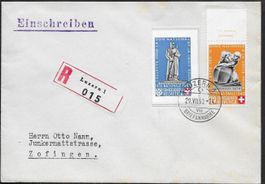 1940 R/Brief LUZERN o Block-AUSSCHNITT B11 +B4 selten ab 1.-