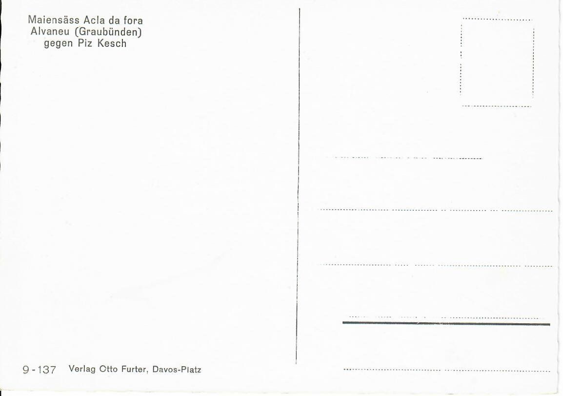 Cartoline postali: Maiensäss Acla de fora - Alvaneu – Usato da Hochdorf venduto da Ziegel-16 1