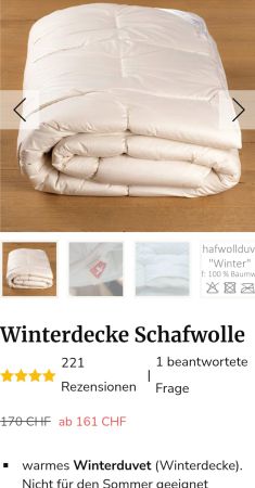 Warmes Winter Wollduvet 220×240