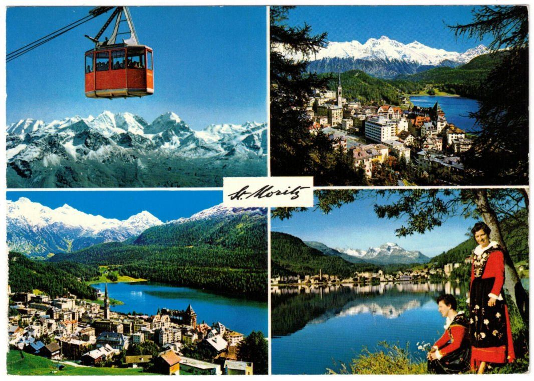 Cartoline postali: St. Moritz - 4 Bild AK – Usato da Binningen venduto da Mountainrider