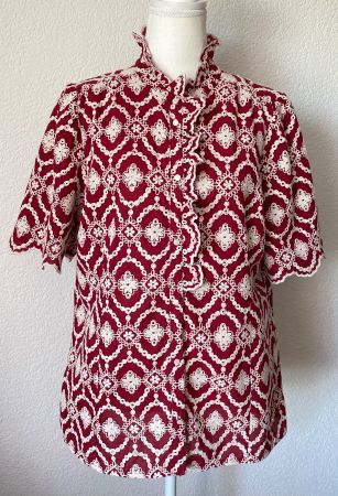 Sézane Bluse mit Lochstickerei Grösse 36