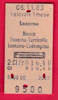 KARTON BILLETT, LOCARNO - LAMONE-CADEMPINO, 2.KLASSE, RETOUR