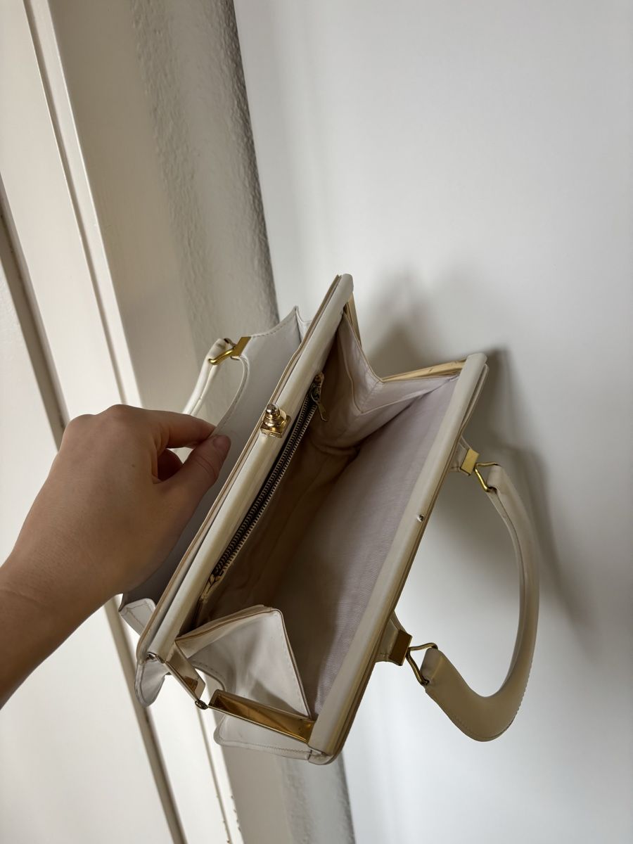 Borse: Vintage Handbag White Structured Design Retro Style – Usato da Wallisellen venduto da eli_v7dn 2