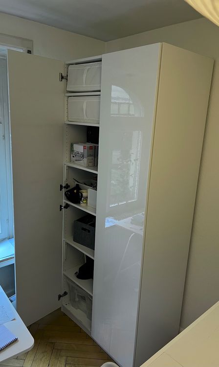 Ikea Pax Ferdal Schrank mit 2 Türen weiss Hochglanz Kasten (Gebraucht ...