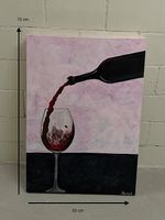 Handgemaltes Acrylgemälde auf Leinwand  Wine Art