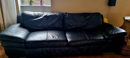 Ledersofa schwarz