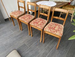 4 Stühle Biedermeier Stil Nussbaum