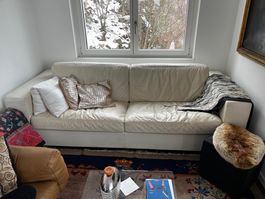 Poltrona Frau Massimosistema – Sofa weisses Leder 240 cm