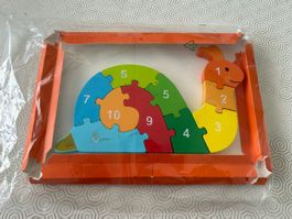 Puzzle legno 10 pezzi lumaca colorata