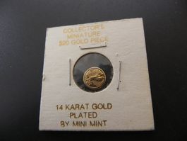 USA 20 Dollar Gold Plated Miniature