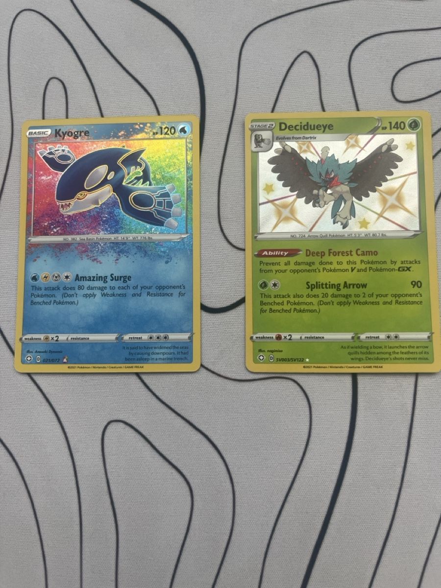 Pokémon Carte collezionabili: Kyogre and Decidueye / Shining fates – Nuovo (secondo la descrizione) da Rüti ZH venduto da san_d7tx