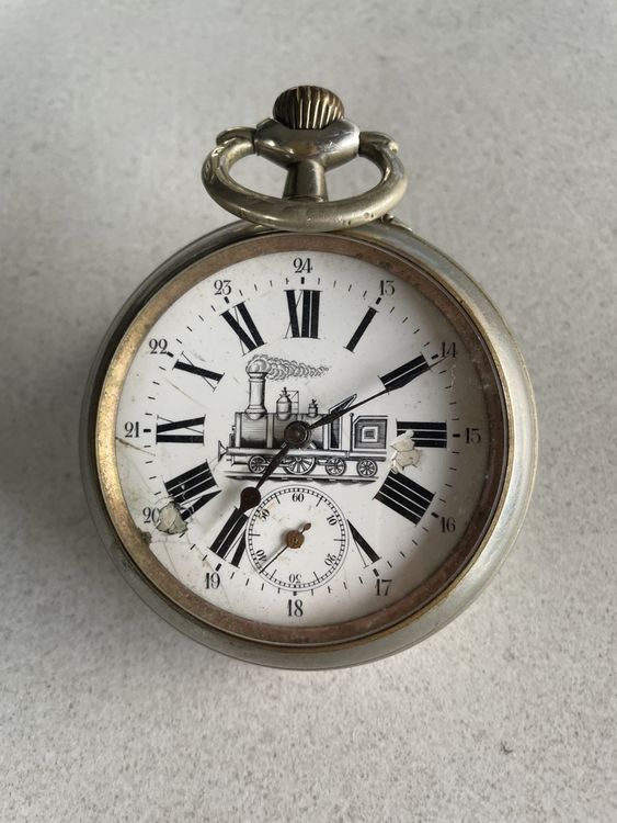 Montre de poche en laiton antique vintage pour Royal Navy avec boîte en