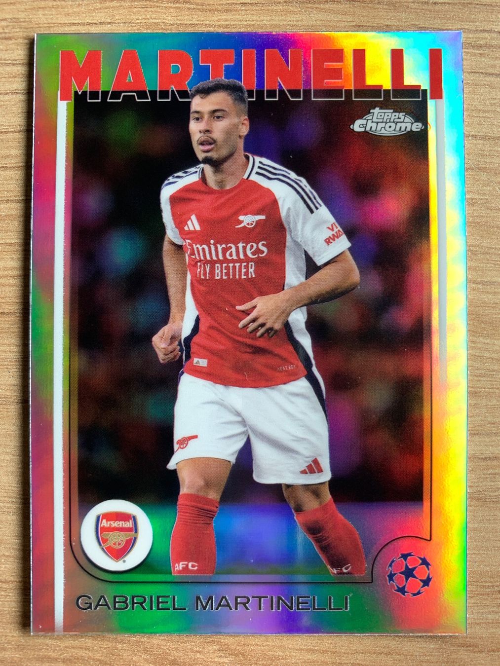 Karten: Soccer Gabriel Martinelli REFRACTOR Topps Chrome 2025 – Gebraucht aus Netstal von Clutch79Cardz