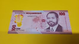 100 Meticais - Seltene Banknote aus Mosambik, Afrika!