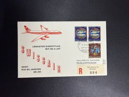 Swissair Erstflugbrief Genf - Rio De Janeiro 1969