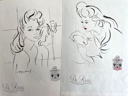 De Riaz Schönheitsproduke - 2 Werbungen / Publicités 1945