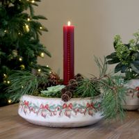 Chic Antique Tablett mit Weihnachtskugel und Schleife