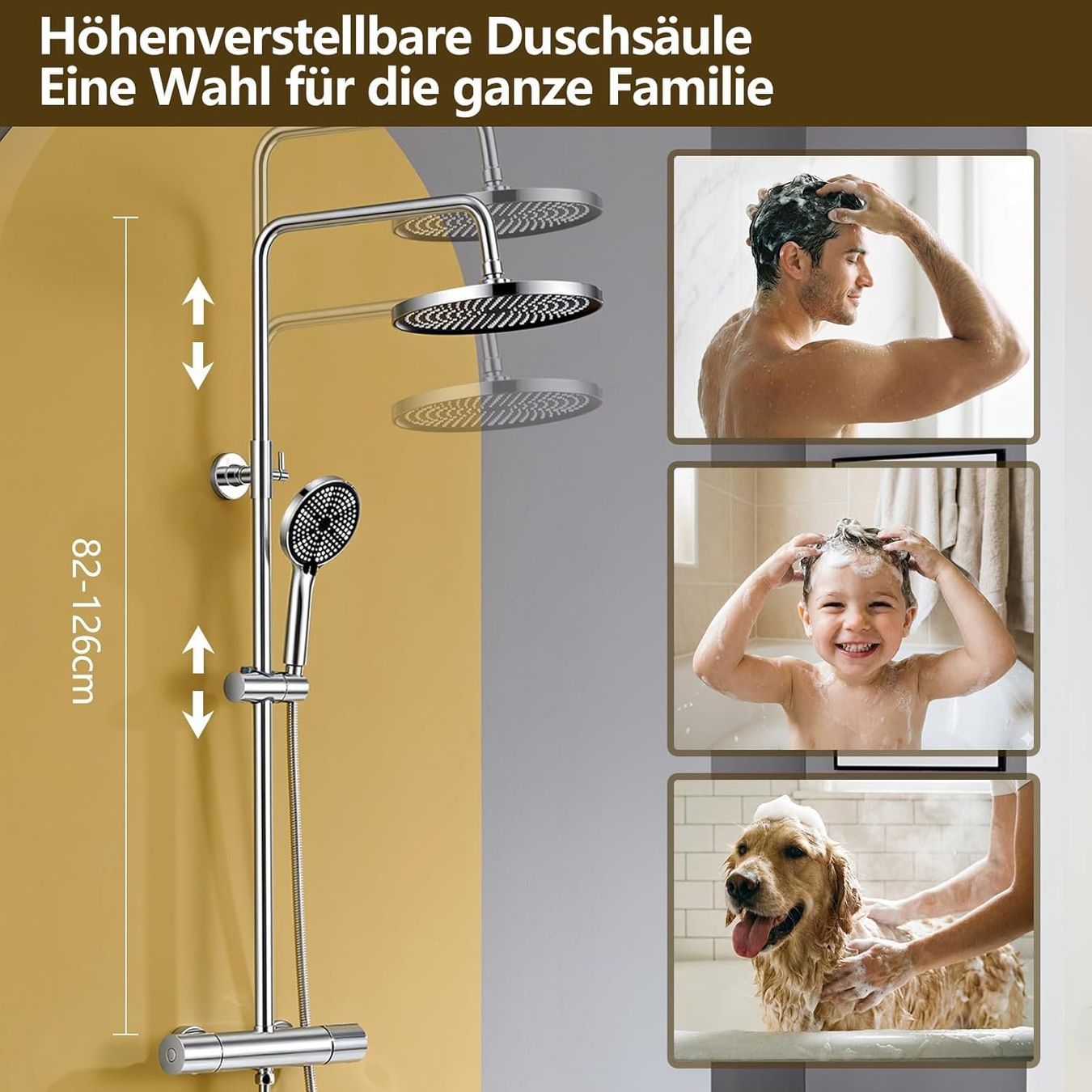 Docce: KeeGone Duschsystem Thermostat Regendusche 25 cm Chrom – Nuovo e nell'imballaggio originale da Suhr venduto da SchnapperCH 2