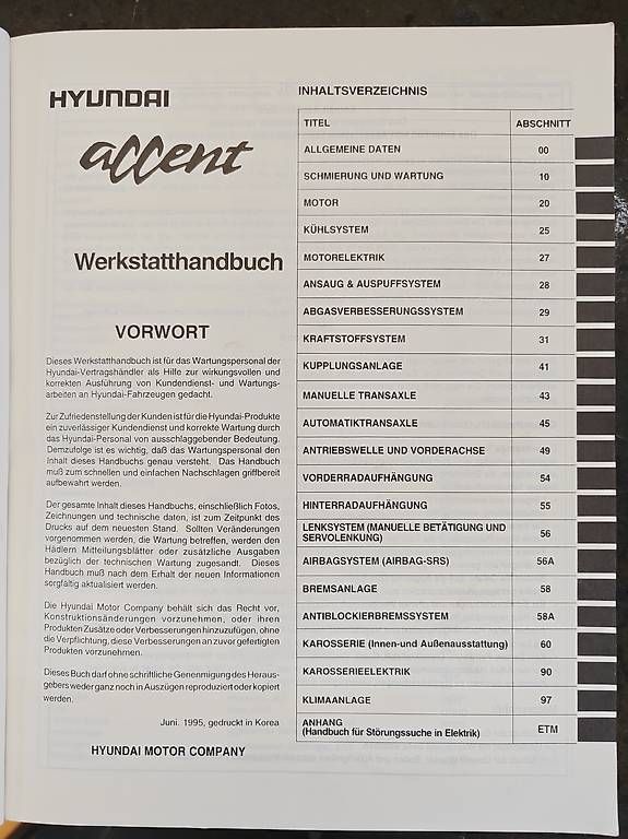 Libri: Werkstatthandbuch Hyundai Accent – Usato da Oberuzwil venduto da Daemel
