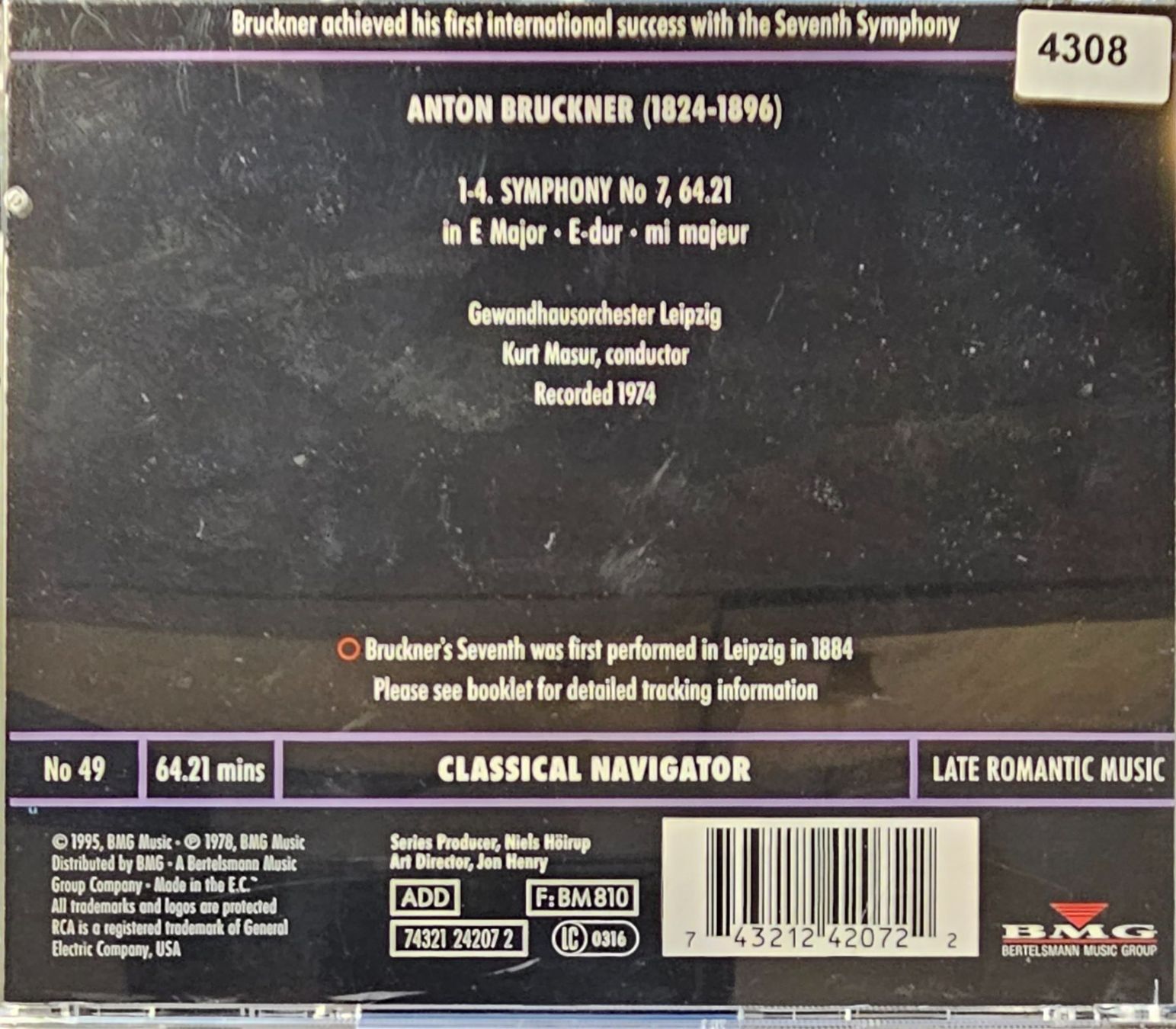 CDs: Bruckner, Masur - Symphony No 7 – D'occasion à Wahlen b. Laufen par Cg10 2