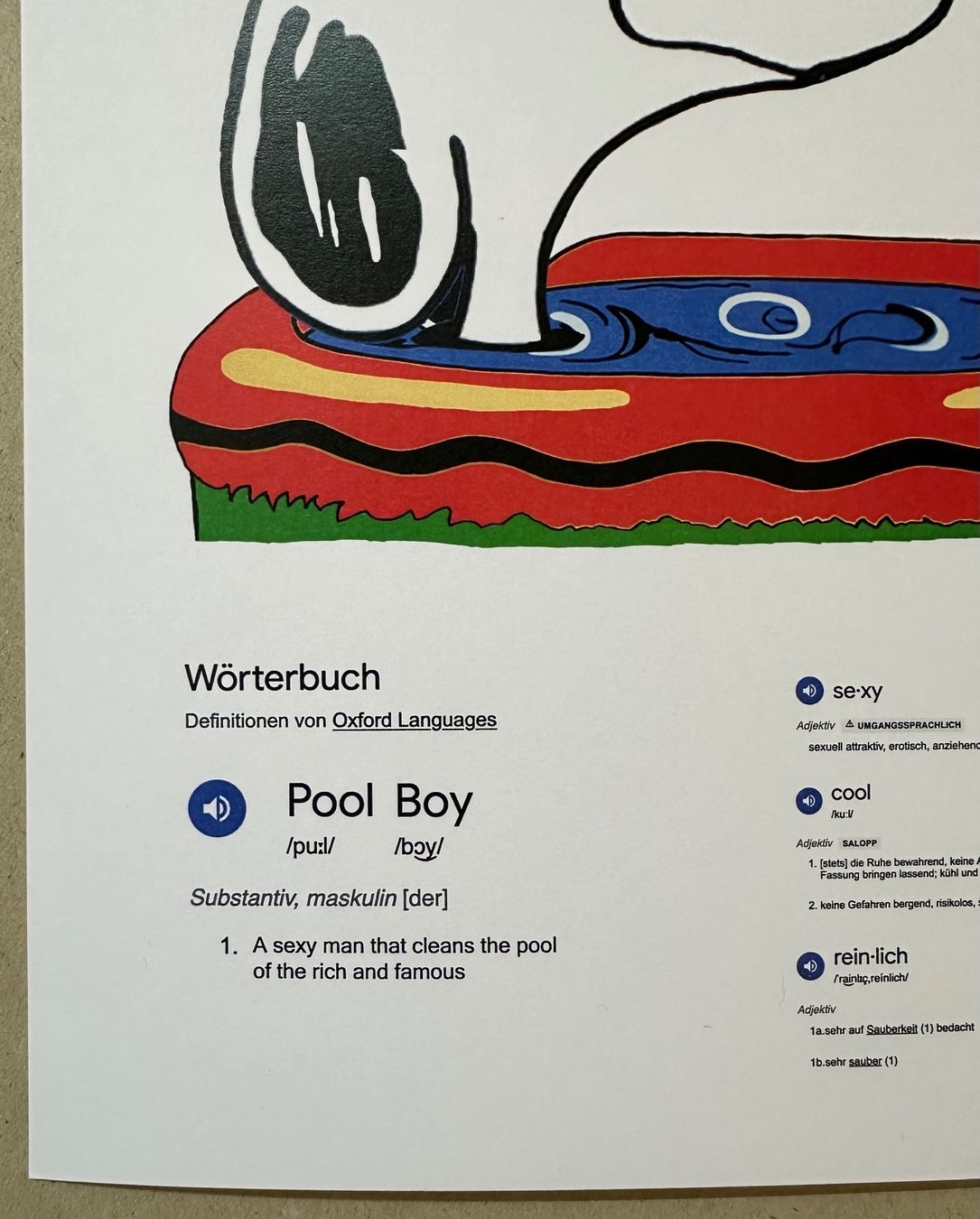 Poster & Bilder: KeC: Snoopy - Pool Boy von Beruf, signiert 8/15 – Neu (gemäss Beschreibung) aus Meilen von Smgdesign 1