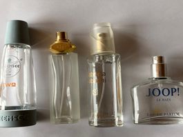 4 leere Parfum Flacons, Chiemsee, Joop, Lyra, G. Sabatini