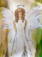 Aquarell Engel Frühlingsbote Unikat Malerei Bild Kunst